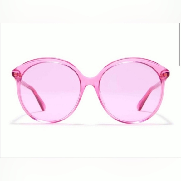 Gucci Accessories - NWOT Gucci Transparent Metallic Glitter Pink Glasses Sunglasses GG0257S